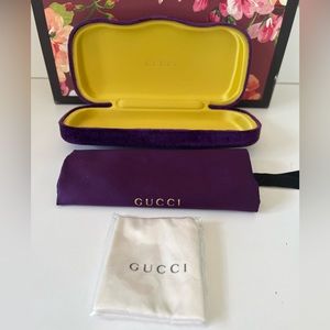 Brand new Gucci glasses case with soft case and cloth